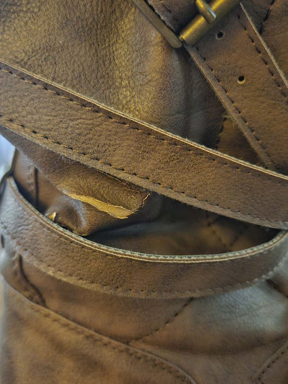 Madden Girl Brown Buckled Combat Moto Boots Crash Brown Size 9 Womens Boots - Picture 13 of 13
